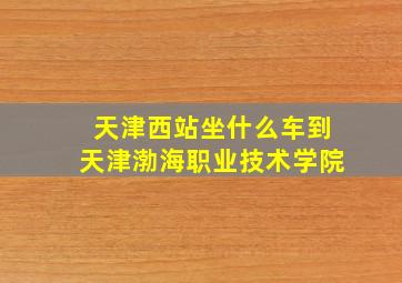 天津西站坐什么车到天津渤海职业技术学院