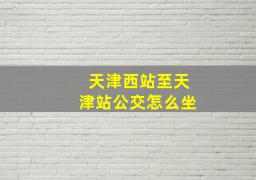 天津西站至天津站公交怎么坐