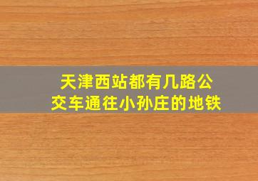 天津西站都有几路公交车通往小孙庄的地铁