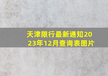 天津限行最新通知2023年12月查询表图片