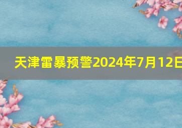 天津雷暴预警2024年7月12日