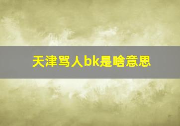 天津骂人bk是啥意思