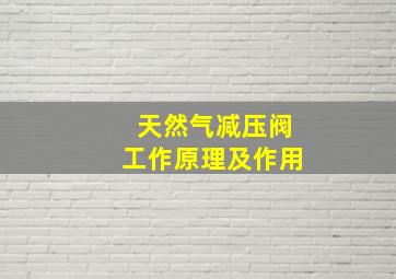 天然气减压阀工作原理及作用