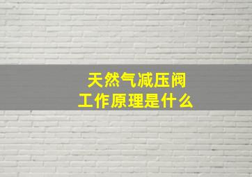 天然气减压阀工作原理是什么