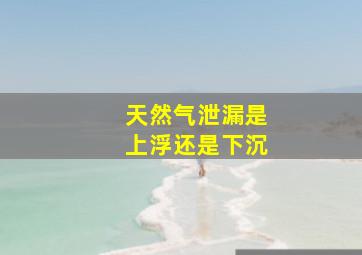 天然气泄漏是上浮还是下沉