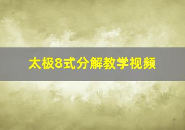 太极8式分解教学视频