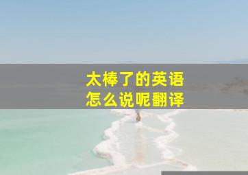 太棒了的英语怎么说呢翻译