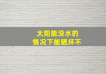 太阳能没水的情况下能晒坏不