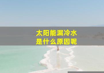 太阳能漏冷水是什么原因呢