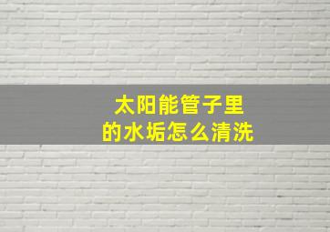 太阳能管子里的水垢怎么清洗