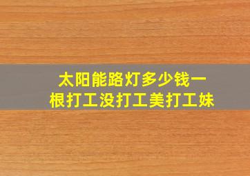 太阳能路灯多少钱一根打工没打工美打工妹