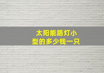 太阳能路灯小型的多少钱一只