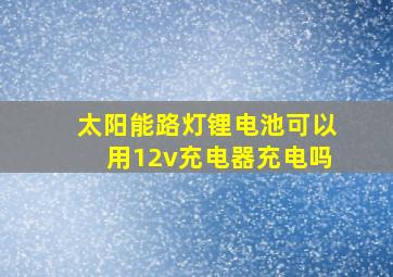 太阳能路灯锂电池可以用12v充电器充电吗