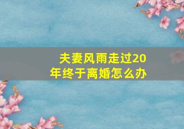 夫妻风雨走过20年终于离婚怎么办