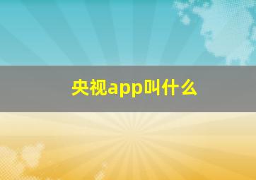 央视app叫什么