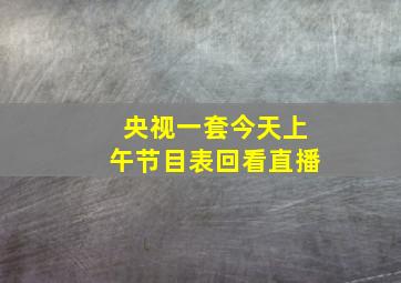 央视一套今天上午节目表回看直播