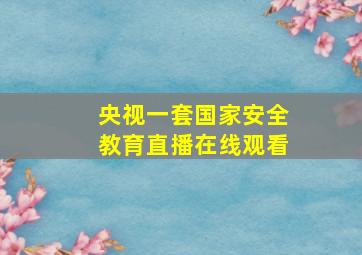 央视一套国家安全教育直播在线观看