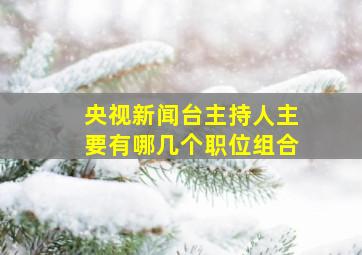 央视新闻台主持人主要有哪几个职位组合