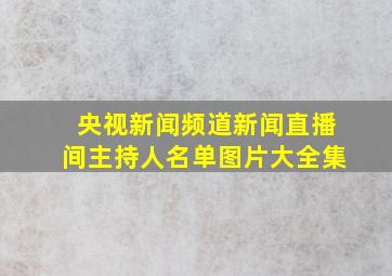 央视新闻频道新闻直播间主持人名单图片大全集