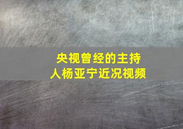 央视曾经的主持人杨亚宁近况视频