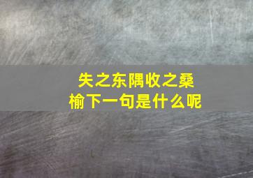 失之东隅收之桑榆下一句是什么呢