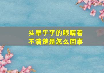 头晕乎乎的眼睛看不清楚是怎么回事