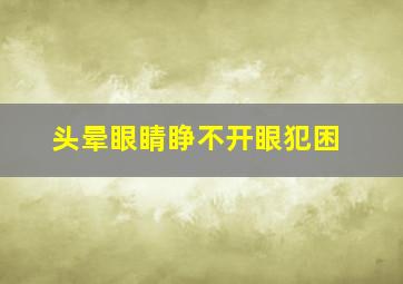 头晕眼睛睁不开眼犯困