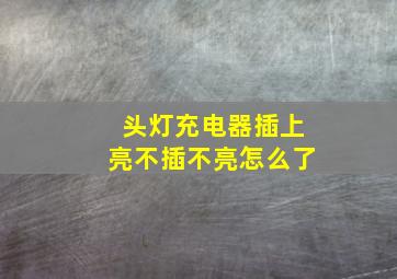 头灯充电器插上亮不插不亮怎么了