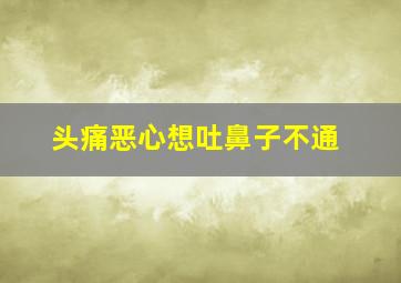 头痛恶心想吐鼻子不通