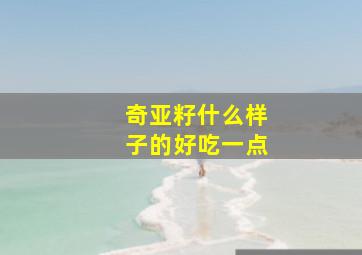 奇亚籽什么样子的好吃一点