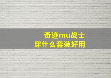 奇迹mu战士穿什么套装好用