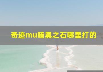 奇迹mu暗黑之石哪里打的