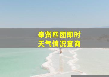 奉贤四团即时天气情况查询