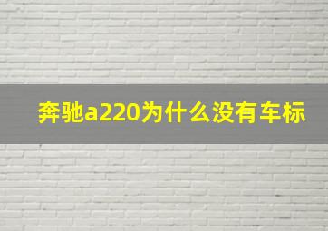 奔驰a220为什么没有车标