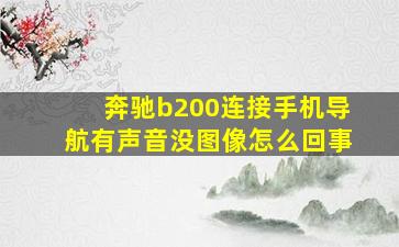 奔驰b200连接手机导航有声音没图像怎么回事