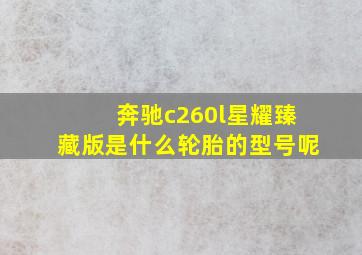 奔驰c260l星耀臻藏版是什么轮胎的型号呢