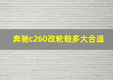 奔驰c260改轮毂多大合适