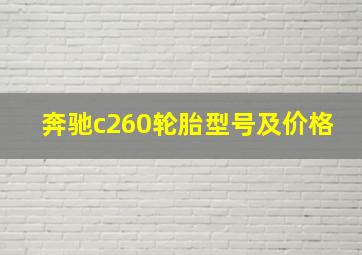 奔驰c260轮胎型号及价格