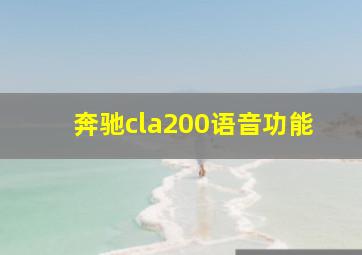 奔驰cla200语音功能