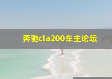 奔驰cla200车主论坛