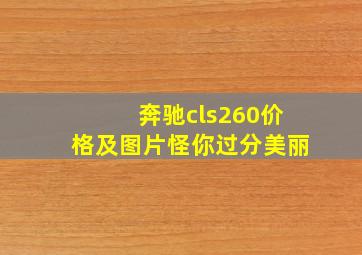 奔驰cls260价格及图片怪你过分美丽