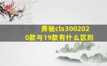 奔驰cls3002020款与19款有什么区别