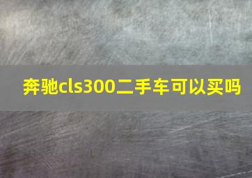 奔驰cls300二手车可以买吗