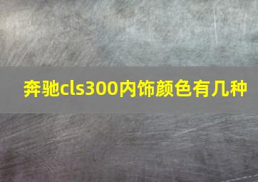 奔驰cls300内饰颜色有几种