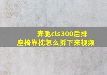 奔驰cls300后排座椅靠枕怎么拆下来视频