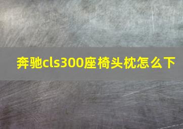 奔驰cls300座椅头枕怎么下