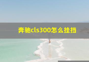 奔驰cls300怎么挂挡