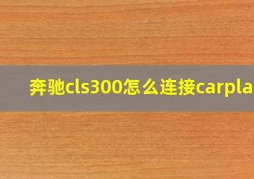 奔驰cls300怎么连接carplay