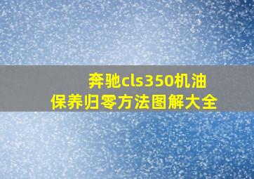 奔驰cls350机油保养归零方法图解大全