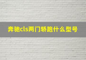 奔驰cls两门轿跑什么型号